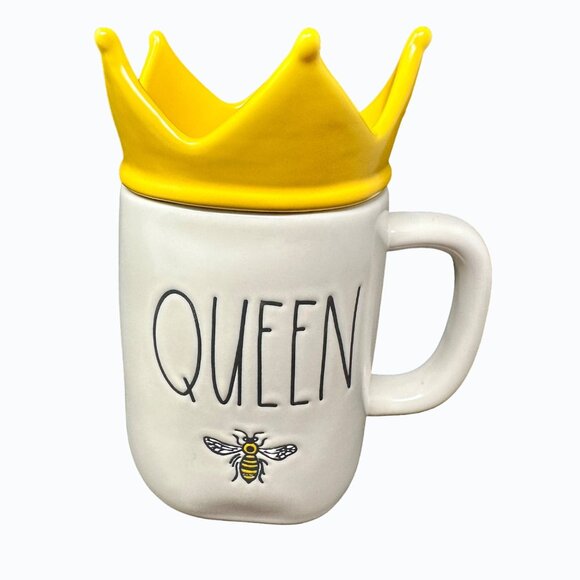 Rae Dunn Other - Rae Dunn QUEEN BEE Mug Crown Ceramic Large Coffee Cup Magenta LL Farmhouse Gift
